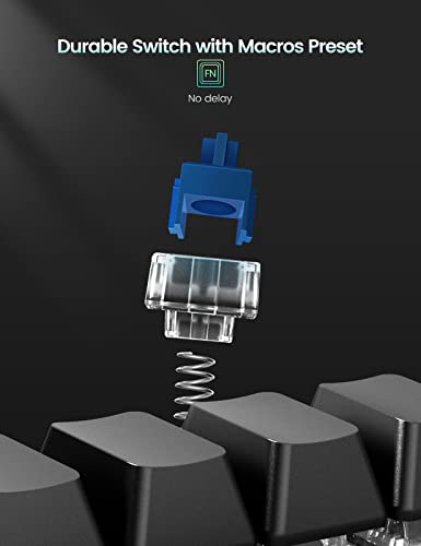 Vaydeer 4 Fully Programmable Keys with Floating Window and Macro Multifunctional Keypad, One-Handed Mechanical Keyboard Support NKRO, Hotkeys, One-Click Start, Compatible with iOS,Windows