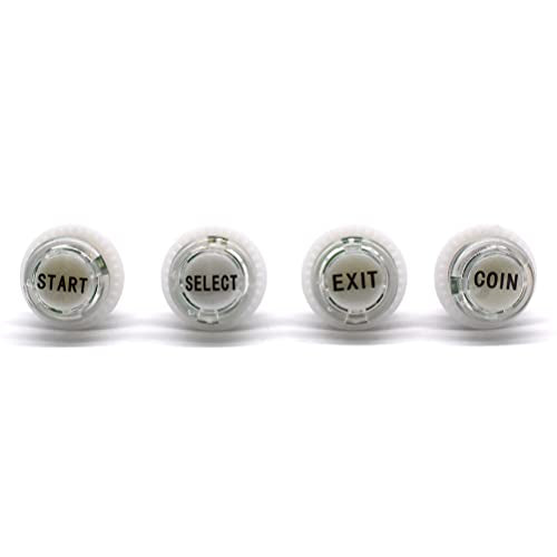 Arcity 4 Pcs/Lot 24mm Arcade LED Push Buttons Illuminated Start Select Coin Exit Lit with Microswitch for Arcade Machine Games Console Parts 5V White New - color: START SELECT COIN EXIT