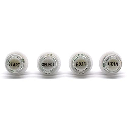 Arcity 4 Pcs/Lot 24mm Arcade LED Push Buttons Illuminated Start Select Coin Exit Lit with Microswitch for Arcade Machine Games Console Parts 5V White New - color: START SELECT COIN EXIT