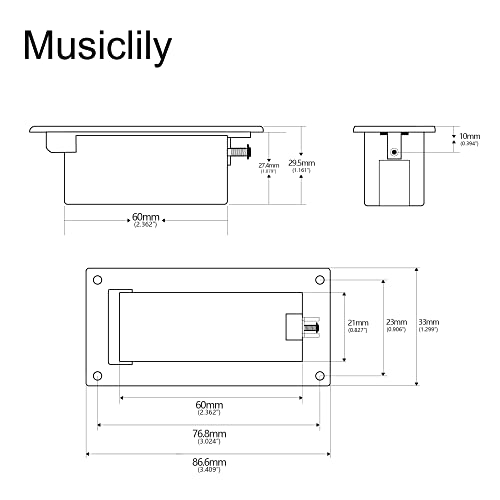 Musiclily Pro 9-Volt Battery Box Case Compartment for Active Guitar Bass - color: Style A