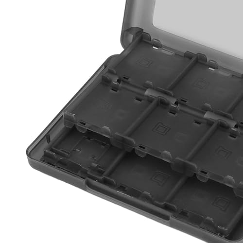 28-in-1 PP Game Card Case Holder - for Nintendo 3DS/DSL/DSI/LL, Cartridge Storage Box with 22 Slots + SD/TF Card Holders + Stylus Organizer(Black) - color: Black