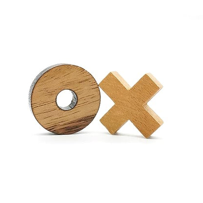 BSIRI Tic Tac Toe Wooden Board Games (Only X-O Pieces)- Unique Gifts, Fun Gifts for Adults and Use as Living Room Rustic Table Decor Ideal for Coffee Table Decor - style: Only X-O Pieces
