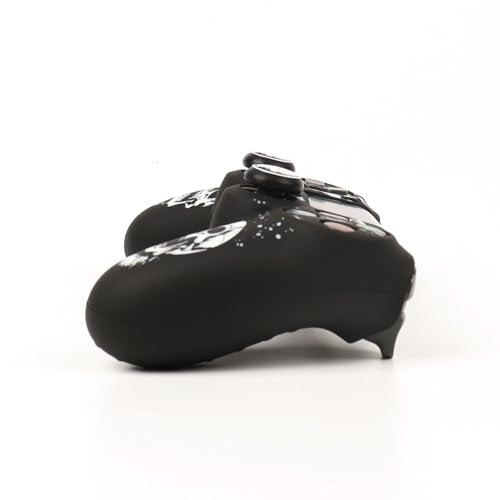 RALAN Skull HeadDesign Controller Skin Cover with 2 Thumb Grips Compatible with PS4/Playstation 4 Slim/Pro Controller - color: Skull Black White