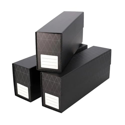 BCW QuickFold Card Boxes for Graded Cards - Black | Magnetic Closure Card Storage Box | Holds 50 Slabs for Graded Cards Each | Compatible with PSA, BGS, SGC | Easy to Assemble (3 Pack)