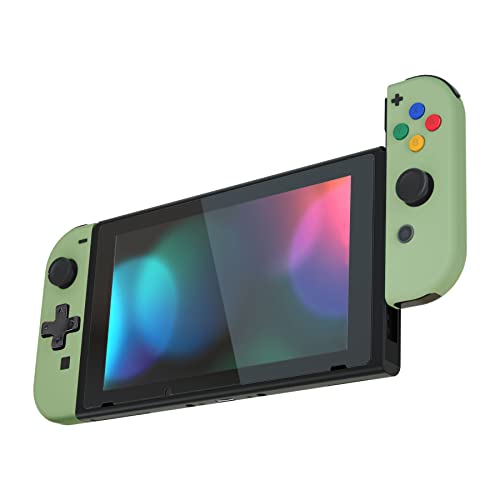eXtremeRate Matcha Green Housing (D-Pad Version) with Colorful Buttons for Joycon Handheld Controller, DIY Replacement Shell Case for Nintendo Switch & Switch OLED [Only The Shell, NOT The Joycon] - color: Matcha Green