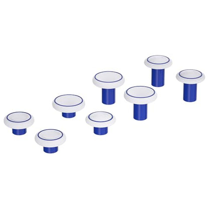 HEXGAMING 8-Pack Replacement Thumbsticks Caps, Blue White | 2 Height, Domed & Concave Grips, for Phantom & Ultimate Pro Controllers, Base Part NOT Included - color: Blue White