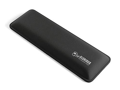Glorious Wrist Pad/Rest - Compact - Black - Mechanical Keyboards, Stitched Edges, Ergonomic | 12x4 inches | 25mm/1in Thick (GWR-75) Compact (Black) - color: Black, size: Compact