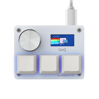 O3C Rapid Trigger Keyboard With Hall Magnetic Switch For OSU Geometry Dash | Rhythm Games,with Knob and Screen,Copy Paste,Shotcut,Macro Hotswap Mini Keypad Magnetic Linear Switches - color: White, size: Outemu Peach V2