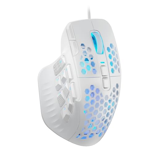 SOLAKAKA SM809 Wired MMO Gaming Mouse,24000 DPI,16 Programmable,RGB PC Gaming Mice,Black