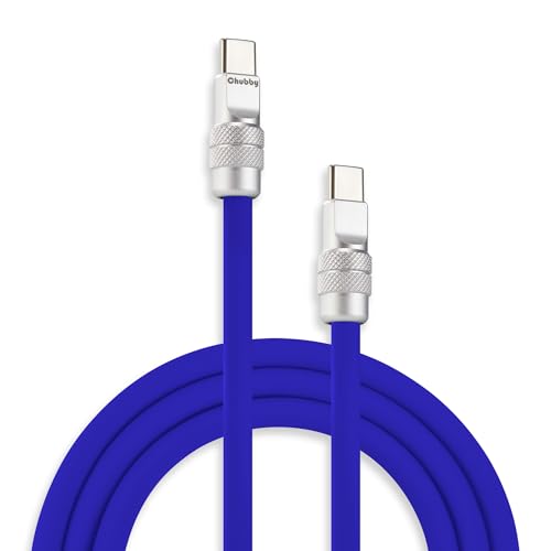 chubbycable Chubby 2.0 USB C 240W Fast Charging Cable Silicone Soft Durable USB C Cable Extra Thick Charger Cord Compatible with iPhone 17-15 Series iPad, Dark Blue, Type-C to Type-C, 3.3FT - color: Dark Blue, size: 3.3ft (1m), style: Type C-Type C