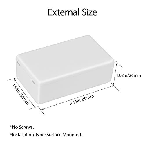 LeMotech Project Box 5 Pieces ABS Plastic Electrical Project Case Small Junction Box for Electronics White 3.15 x 1.97 x 1.02 inch (80 x 50x 26 mm) - color: 5 pieces, size: 3.15"x 1.97"x 1.02"
