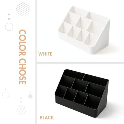 American-Style Board Game Card Rack | 9-Compartment Plastic Deck Organizer for Board Games, TCGs, and RPGs (Black) - color: Black