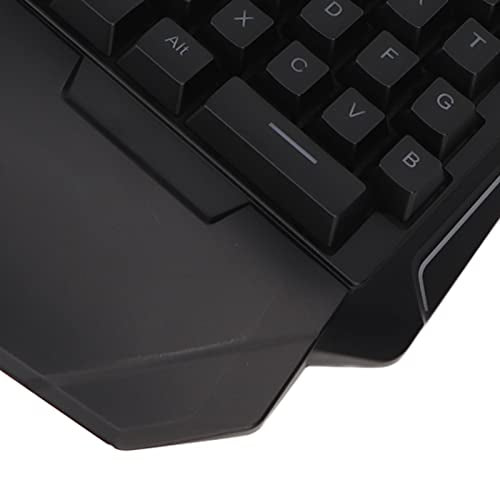 One Handed Gaming Keyboard, 35 Keys RGB Backlit Ergonomic Keyboard with Wrist Rest, Silent USB Wired Mini Gaming Keypad for PC