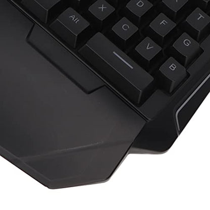One Handed Gaming Keyboard, 35 Keys RGB Backlit Ergonomic Keyboard with Wrist Rest, Silent USB Wired Mini Gaming Keypad for PC