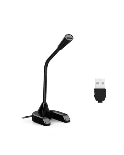 USB Microphone for Streaming, 360° Omnidirectional Condenser Mic with Noise Canceling, Adjustable Gooseneck, Plug & Play for Gaming Podcast Conference Recording Teaching Compatible with PC Laptop