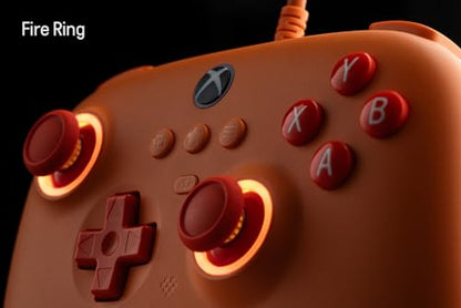 8Bitdo Ultimate C Hall Effect Joysticks/Hall Trigger Wired Controller with RGB Lighting Fire Ring, 3.5mm Audio Jack for Xbox Series X|S, Xbox One, Windows 10/11 - Officially Licensed (Orange) - color: Orange
