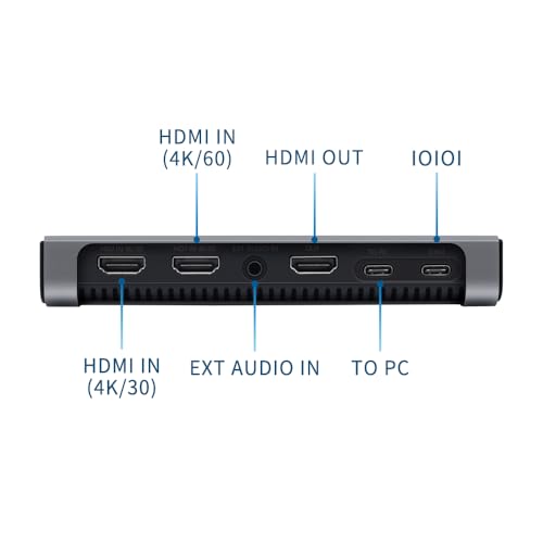 4K 144FPS hdmi Capture Card-HDMI to USB 3.0、Type C Video Capture Device for Streaming,PIP Switchable,Device for Streaming, Live Broadcasting, Video Conference, Teaching, Gaming