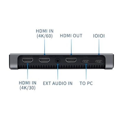 4K 144FPS hdmi Capture Card-HDMI to USB 3.0、Type C Video Capture Device for Streaming,PIP Switchable,Device for Streaming, Live Broadcasting, Video Conference, Teaching, Gaming