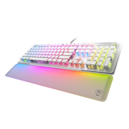 Turtle Beach Vulcan II Max Optical-Mechanical RGB Gaming Keyboard | Customizable RGB Keys & Palm Rest, Smart Keys, Titan II Linear Switches, Anodized Aluminum Top Plate, Media Controls, White - color: White