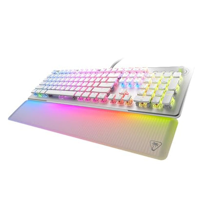 Turtle Beach Vulcan II Max Optical-Mechanical RGB Gaming Keyboard | Customizable RGB Keys & Palm Rest, Smart Keys, Titan II Linear Switches, Anodized Aluminum Top Plate, Media Controls, White - color: White