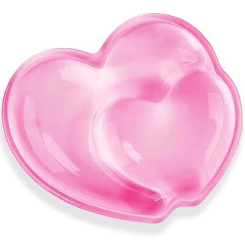 Gel Wrist Rest for Keyboard and Mouse Transparent Pink Heart Elbow Pad Cushion Ergonomic Cute Clear Cool Mouse Wrist Pad Silicone Non-Slip Support for Computer Gaming Home Office Hand Pillow - color: Heart Pink