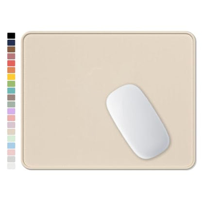 Hsurbtra Mouse Pad, Premium-Textured Square Mousepad 10.2 x 8.3 Inch, Stitched Edge Anti-Slip Waterproof Rubber Pretty Cute Computer Mat for Office Gaming Laptop Women Kids Beige - color: Beige, size: Square Mousepad (10.2" x 8.3")