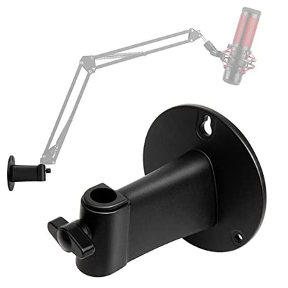 Microphone Wall Mount Boom Arm - Microphone Wall Mount for Mic holder，Horizontal Mounting Wall，Space Saving Desktop Metal Mic Stand Clamp by SUNMON - color: Microphone Wall Mount