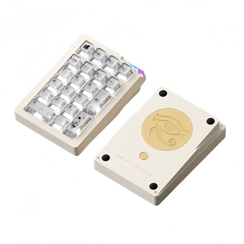 STARS21 Mechanical Number Pad,Aluminum CNC VIA/QMK Programmable Macro Numpad Gasket Hot Swappable Wireless Numeric Keypad BT5.0/2.4Ghz/USB-C RGB Gaming Keypad for Laptop/PC/Office (White) - color: White