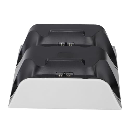 Controller Charging Station for Edge Controller, Dual Game Console Charger Dock with Storage Stand and USB Cable, White Black - color: White Black