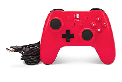 PowerA Raspberry Red USB Game Controller for Nintendo Switch - color: Raspberry Red