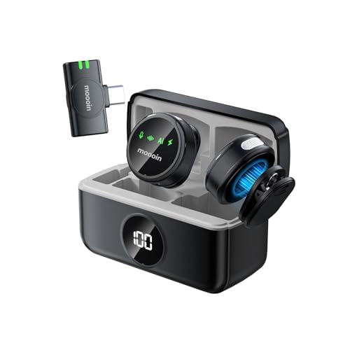 Wireless Lavalier Microphone for iPhone, with AI Noise Reduction – Plug-and-Play Clip-on Mic for iPhone/iPad/Android, Long Battery Life Mini Portable for Vlogging, Live Streaming, Interviews - color: M5