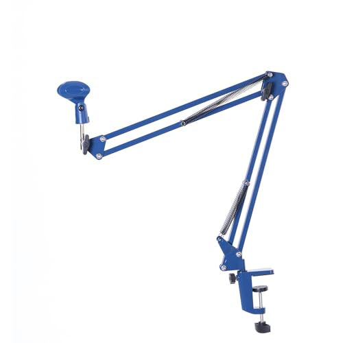 Desktop Microphone Boom Arm, Blue | Heavy Duty, Adjustable, Metal Mic Stand - color: Blue