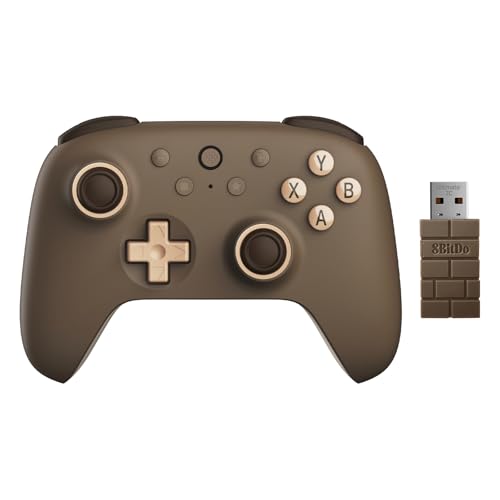 AKNES 8BitDo Ultimate 2C Wireless 2.4G Controller for Windows PC & Android | Gamepad with Hall Effect Joysticks and Hall Triggers, 1000Hz Polling Rate, Remappable L4/R4 Bumpers - Brownie - color: Brownie