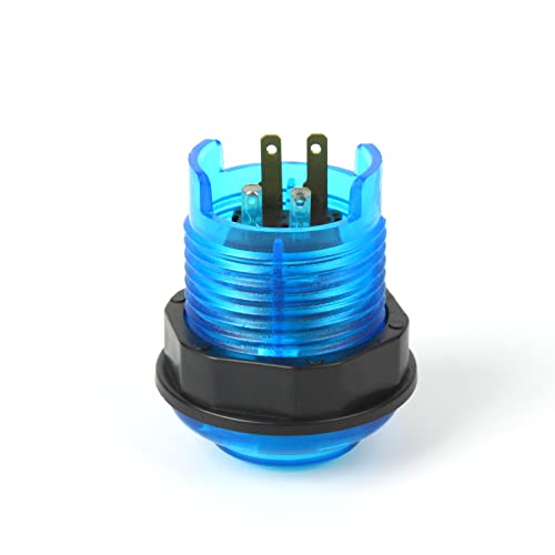 Larcele 28MM Push Button Switch for Arcade Game Projects 10pcs YXJKG-03 | 5 Colors, Console Cassette Switch with Light, DIY Replacement Part - size: 28MM