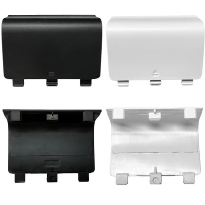 4 Pack Battery Back Cover for Xbox One/One S/One X Controller, One Controller Battery Cover Door Battery Back Shell Repair Part Compatible with Xbox One/One S/One X Controller (Black,White) - color: Black&White