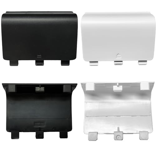 GuiXiong 4 Pack Battery Back Cover for Xbox One/One X/One S Controller, One Controller Battery Cover Door Battery Back Shell Repair Part Compatible with Xbox One/One X/One S Controller (Black&White) - color: Black&White