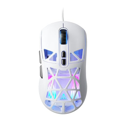 SOLAKAKA SM901 Gaming Mouse,13800DPI RGB Mouse with Programmable Buttons,53g Lightweight Wired Mouses for Gamer,White - color: white, size: SM901
