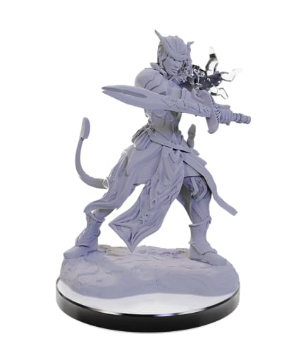 WizKids D&D Nolzur's Marvelous Miniatures: Tiefling Warlocks 던전 앤 드래곤 도색되지 않은 미니어처 - style: 타이플링 워록