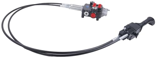 Solarhome Hydraulic Control Valve Kit,Cable Remote Control Valve Kit with 2 Spool Valve 80lpm/ 21gpm and 2 Cables Remote Joystick