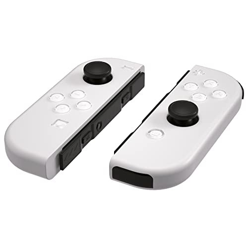 eXtremeRate Replacement Two-Tone Jelly Buttons for JoyCon, White & Clear with Symbols Custom Controller ABXY Direction Home Capture + - Keys, DIY Action Face Buttons for Nintendo Switch & Switch OLED - color: White & Clear