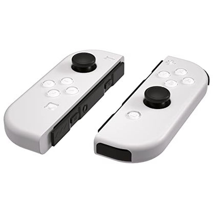 eXtremeRate Replacement Two-Tone Jelly Buttons for JoyCon, White & Clear with Symbols Custom Controller ABXY Direction Home Capture + - Keys, DIY Action Face Buttons for Nintendo Switch & Switch OLED - color: White & Clear