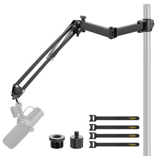 Microphone Boom Arm Attachment, Additional Desk Mic Arm Add-On for Mic Stand Riser, Overhead Microphone Arm for Shure SM7B Blue Yeti HyperX QuadCast S and More