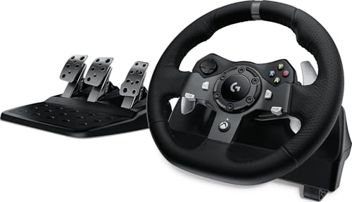 Logitech G920 Racing Wheel and Pedals for Xbox X|S/Xbox One/PC | Real force feedback, stainless steel paddle shifters, leather steering wheel cover, for Xbox Series X|S, PC, Mac - style: Xbox X|S, Xbox One, PC/Mac