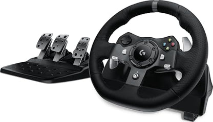 Logitech G920 Racing Wheel and Pedals for Xbox X|S/Xbox One/PC | Real force feedback, stainless steel paddle shifters, leather steering wheel cover, for Xbox Series X|S, PC, Mac - style: Xbox X|S, Xbox One, PC/Mac