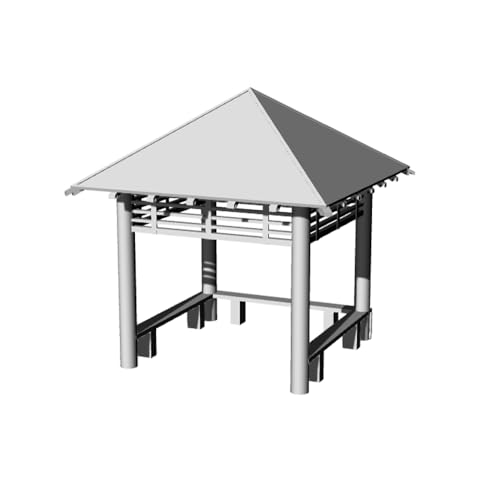 Yao's Studio LYT144330 1/144 Miniature Factory Building Military Car Railroad Track Accessory Props Diorama Scenery Gazebo Square Pavilion Chinese Style Building