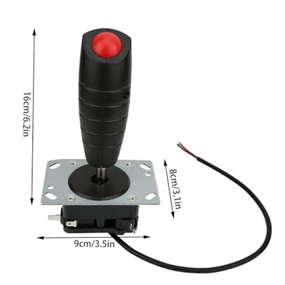 plplaaoo 8 Way Flight Joystick Game Trigger Top Button High Sensitivity Soft Spring Pressure Long Travel Black Red Metal Plastic Simulator Flight Machines