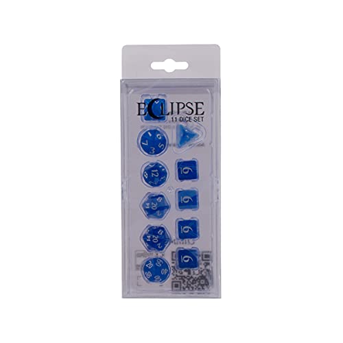 Ultra PRO - Eclipse 11 Dice Set (Pacific Blue) - Great Dice Set for All Kinds of Card Games and Board Games Such As, DND, MTG, and RPG - UP Your Game with Ultra PRO - color: Pacific Blue