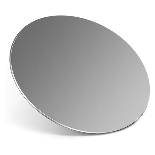 HONKID Metal Aluminum Mouse Pad, Thin Hard Mousepad 7.87 * 7.87 Round Grey | Mouse Pad for Desk Rigid Double Sided Waterproof Fast and Accurate Control Mousepad for Laptop, Computer and PC, Office - color: Gray, size: 7.9L x 7.9W inches