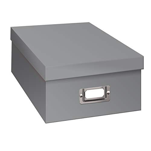 Photo Storage Box, Gray - color: Gray, size: 11.25 x 7.75 x 4.5 inches