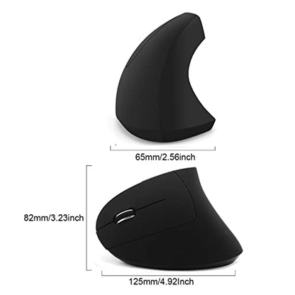 Left-Handed Mouse, Rechargeable 2.4G Wireless Ergonomic Vertical Mice with USB Receiver, 6 Buttons Optical Vertical Cordless Mice for Laptop Computer PC Desktop Computer Notebook,for Lefty Hands